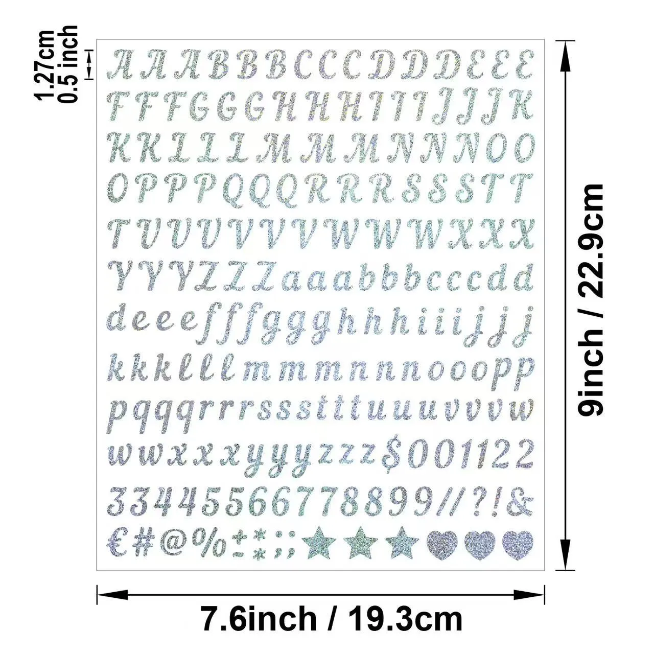 Абецедна и нумеричка украсна налепница од пешчара